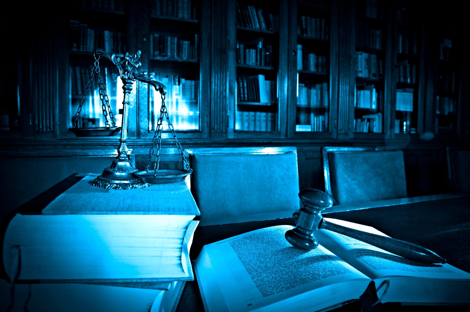 Decorative Scales of Justice in the library